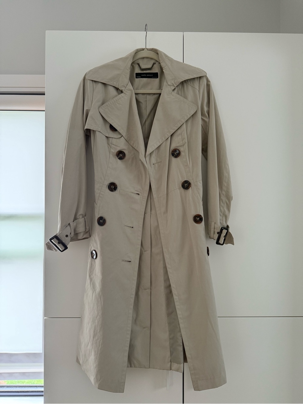Zara Beige Double-Breasted Trench Coat - Women’s Lightweight Classic - NWOT